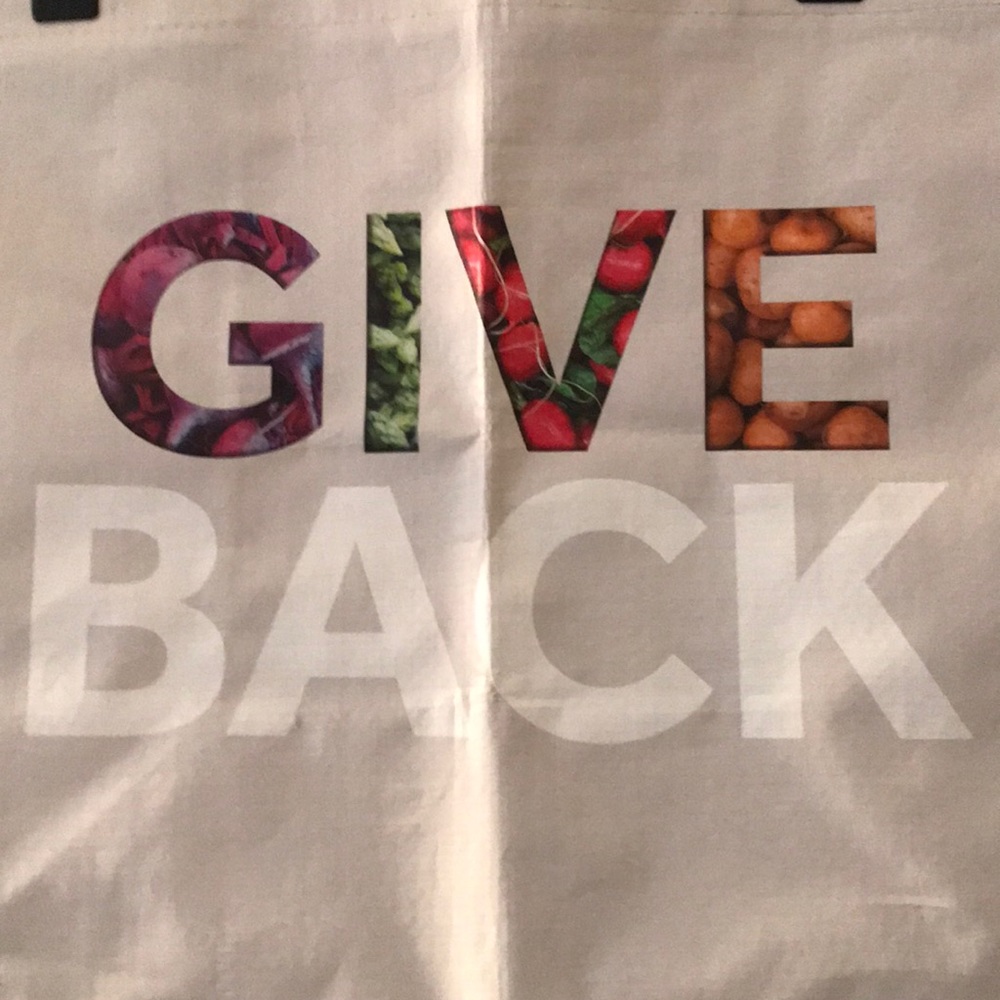 "Give Back" grocery tote